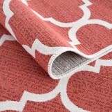 Boho Kelim Dubbelzijdig Wasbaar Vloerkleed Creme Rood