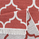 Boho Kelim Dubbelzijdig Wasbaar Vloerkleed Creme Rood