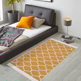 Boho Kelim Dubbelzijdig Wasbaar Vloerkleed Geel Grijs