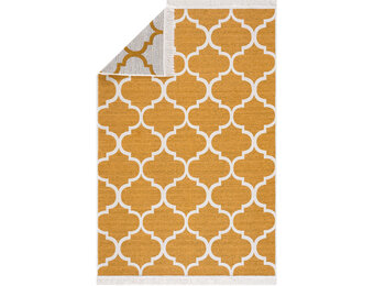 Boho Kelim Dubbelzijdig Wasbaar Vloerkleed Geel Grijs