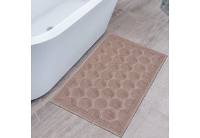 Badmat Kelim Wasbaar Taupe Laagpolig Badkamer Toiletmat  Anti Slip