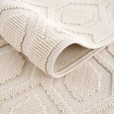 Badmat Kelim Wasbaar Creme Laagpolig Badkamer Toiletmat  Anti Slip