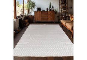 Arte Designer Vloerkleed Laagpolig Luxe Tapijt - Woonkamer Slaapkamer -  Creme