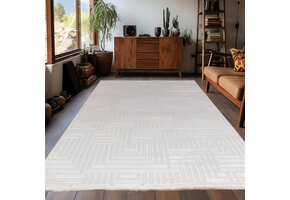 Arte Designer Vloerkleed Laagpolig Luxe Tapijt - Woonkamer Slaapkamer -  Creme