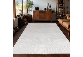 Arte Designer Vloerkleed Laagpolig Luxe Tapijt - Woonkamer Slaapkamer -  Creme