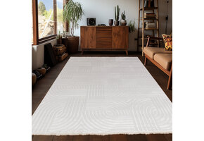 Arte Designer Vloerkleed Laagpolig Luxe Tapijt - Woonkamer Slaapkamer -  Creme