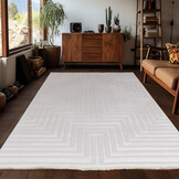 Arte Designer Vloerkleed Laagpolig Luxe Tapijt - Woonkamer Slaapkamer -  Creme