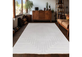 Arte Designer Vloerkleed Laagpolig Luxe Tapijt - Woonkamer Slaapkamer -  Creme