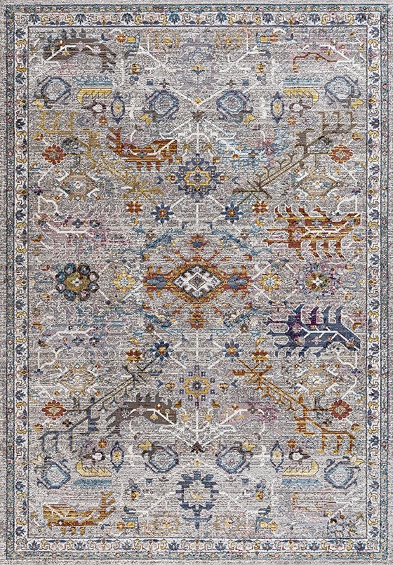 Picasso Sarough Vloerkleed Vintage Tapijt Woonkamer - Multi / Grijs