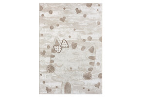 Tapijtenloods Mara Poesje Vloerkleed Kinderkamer Creme Laagpolig Tapijt