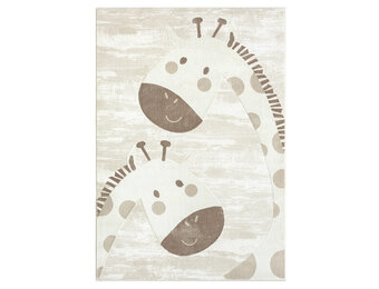 Tapijtenloods Mara Giraffe Vloerkleed Kinderkamer Creme Laagpolig Tapijt