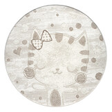 Tapijtenloods Mara Poesje Vloerkleed Kinderkamer Creme Laagpolig Tapijt