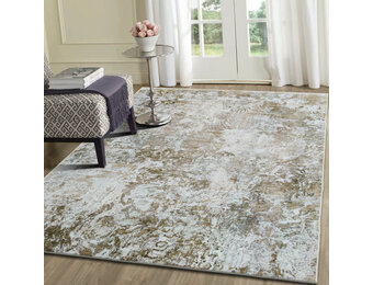 Nostalgia Abstract Rechthoek Laagpolig Vloerkleed Wasbaar Anti-Slip Woonkamer Slaapkamer Beige