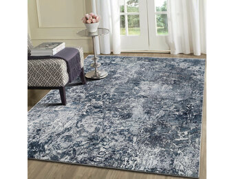 Nostalgia Abstract Rechthoek Laagpolig Vloerkleed Wasbaar Anti-Slip Woonkamer Slaapkamer Blauw