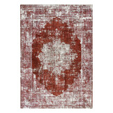 Nostalgia Vintage Rechthoek Laagpolig Vloerkleed Wasbaar Anti-Slip Woonkamer Slaapkamer Rood