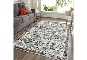 Nostalgia Oriental Vintage Rechthoek Laagpolig Vloerkleed Wasbaar Anti-Slip Woonkamer Slaapkamer Creme