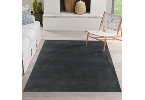 Plushies Wasbaar Anti-Slip Vloerkleed Fluffy Soft Effen Rechthoek Woonkamer Slaapkamer Antraciet