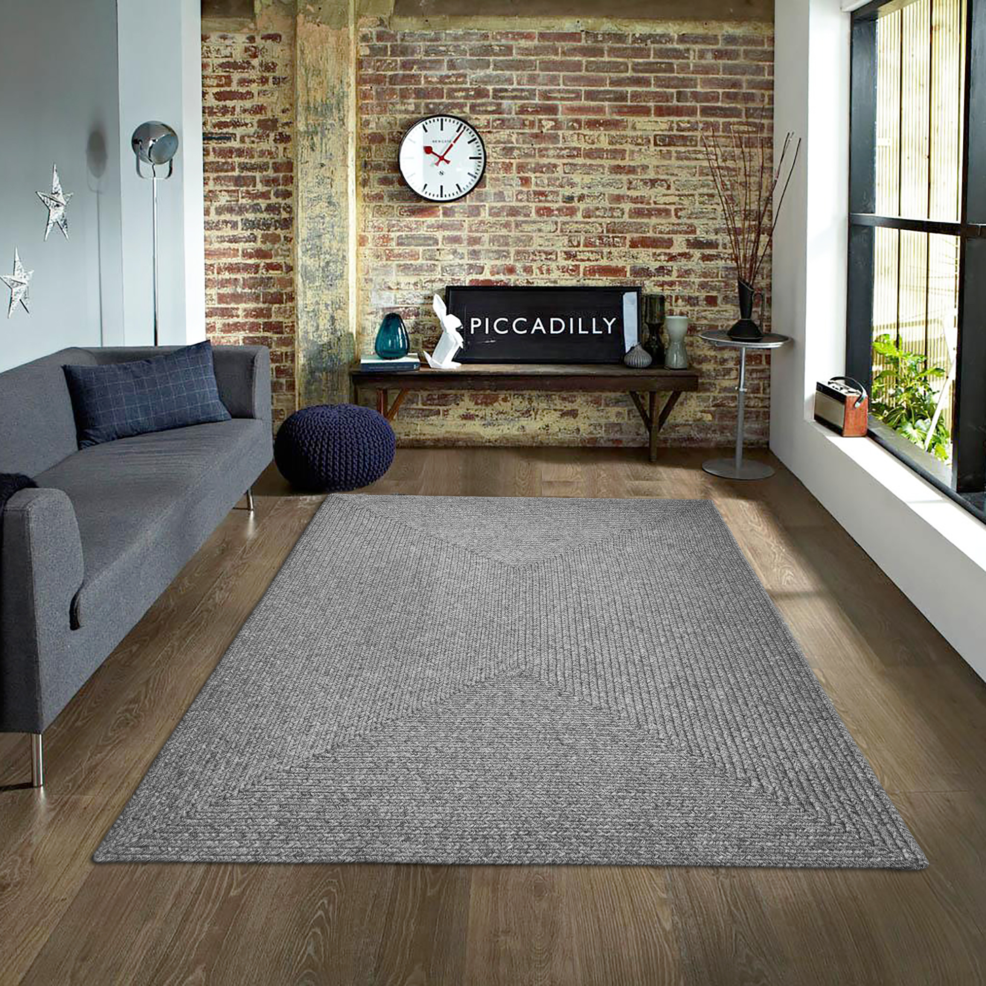 Corda Buitenkleed - Gevlochten - Handgemaakt - In & Outdoor Vloerkleed - Weerbestendig - Grijs