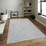 Corda Buitenkleed - Gevlochten - Handgemaakt - In & Outdoor Vloerkleed - Weerbestendig - Lichtgrijs