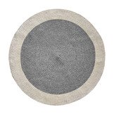 Corda Buitenkleed - Gevlochten - Handgemaakt - Rond - In & Outdoor Vloerkleed - Weerbestendig - Grijs Creme