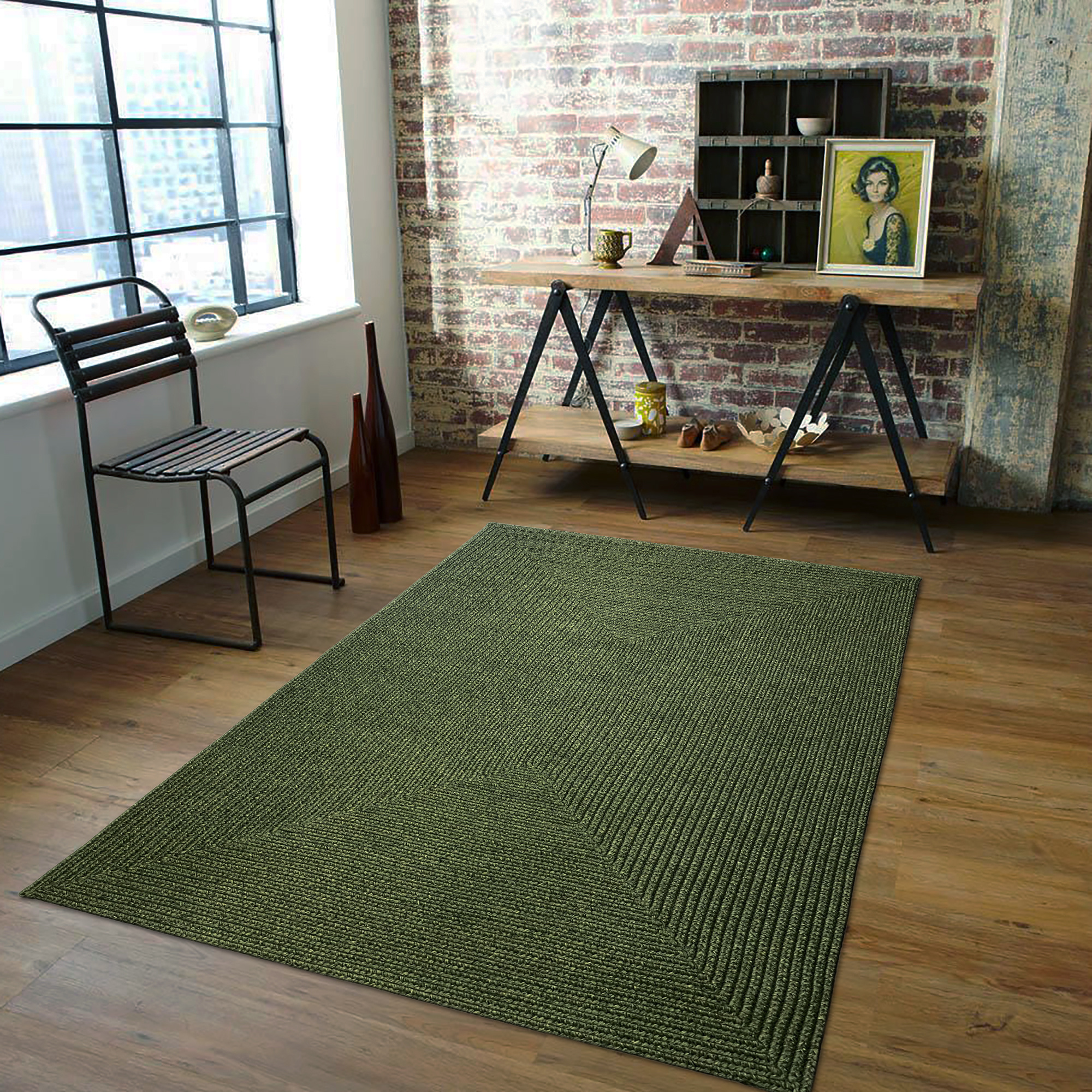 Corda Buitenkleed - Gevlochten - Handgemaakt - In & Outdoor Vloerkleed - Weerbestendig - Groen