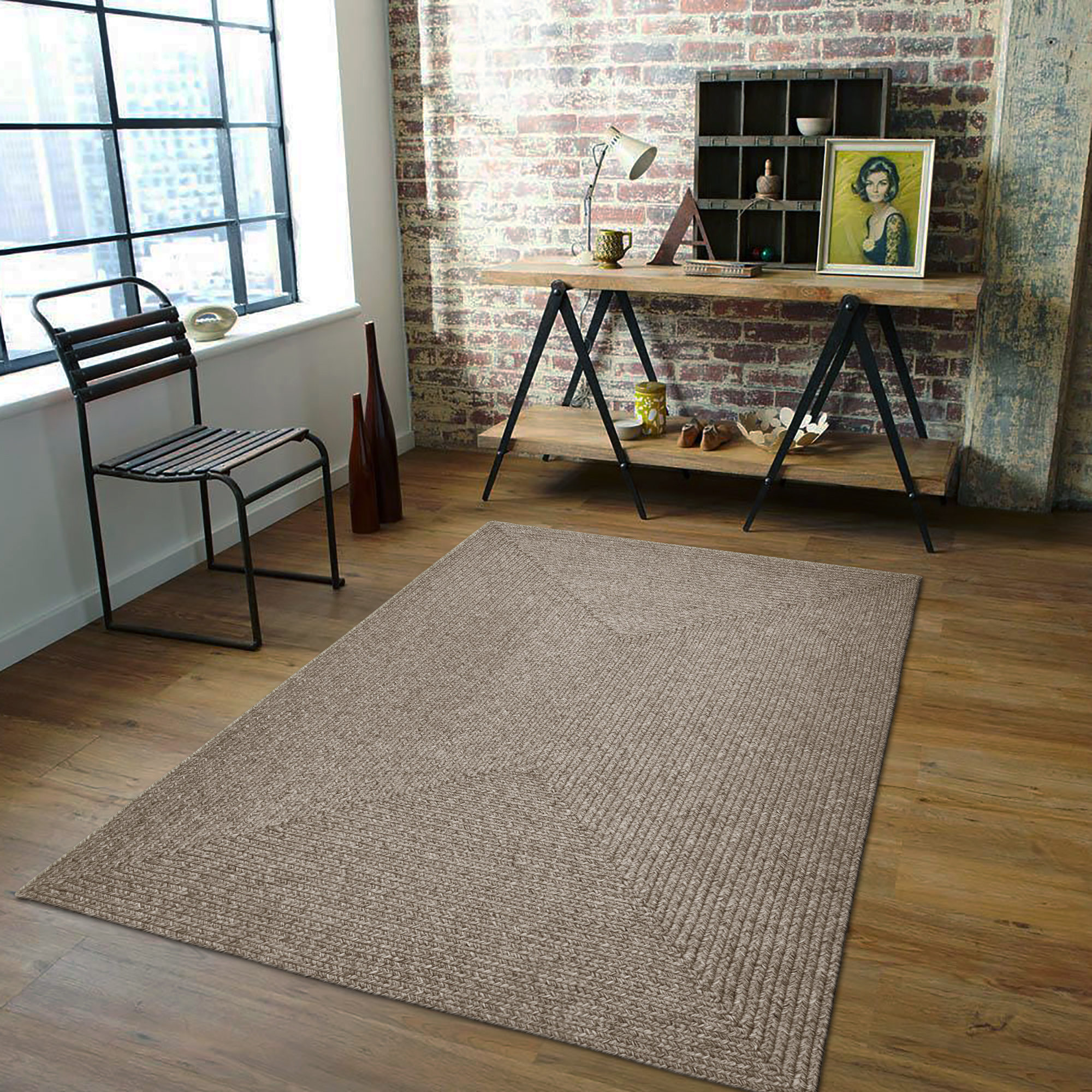 Corda Buitenkleed - Gevlochten - Handgemaakt - In & Outdoor Vloerkleed - Weerbestendig - Beige