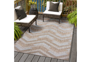 Solid Uni Buitenkleed - Weerbestendig - Effen Vloerkleed - Tuin Balkon - Bruin Beige