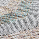 Solid Uni Rond Buitenkleed Grijs/Beige