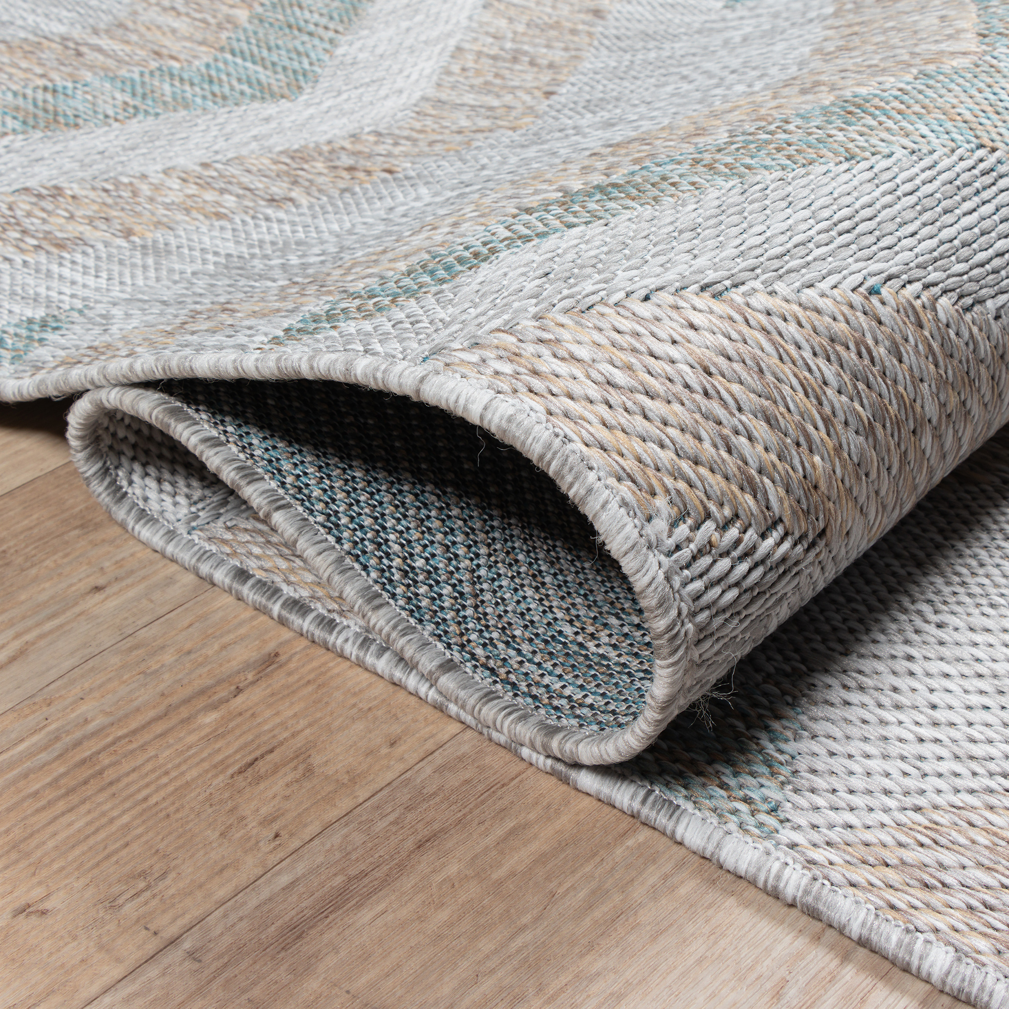 Solid Uni Buitenkleed - Weerbestendig - Effen Vloerkleed - Tuin Balkon - Grijs Beige
