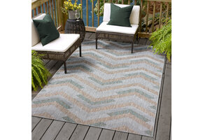 Solid Uni Buitenkleed - Weerbestendig - Effen Vloerkleed - Tuin Balkon - Grijs Beige
