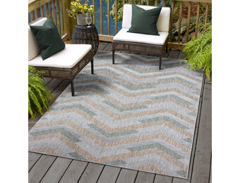 Solid Uni Buitenkleed - Weerbestendig - Effen Vloerkleed - Tuin Balkon - Grijs Beige