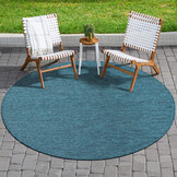 Solid Uni Rond Buitenkleed Blauw