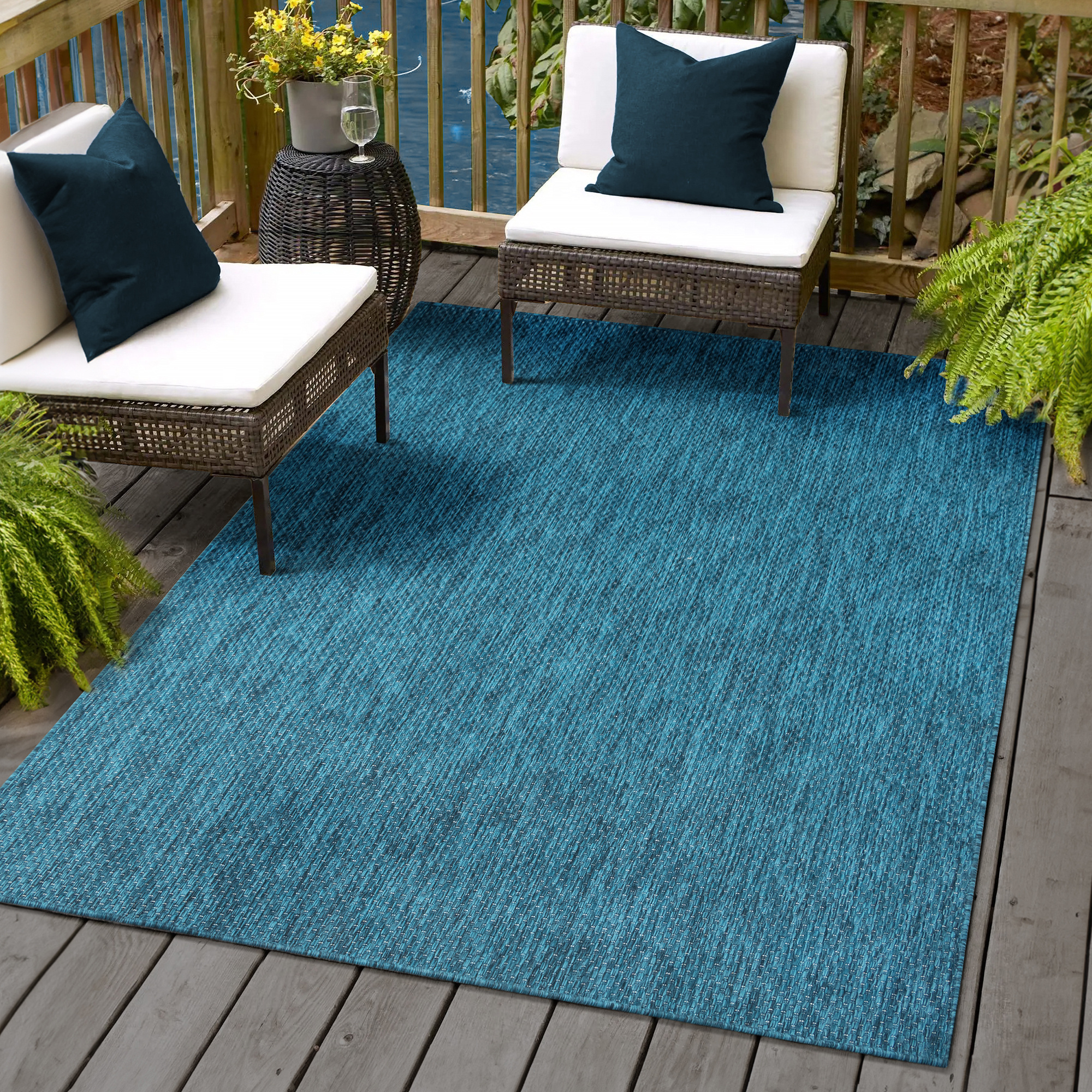 Solid Uni Buitenkleed Blauw