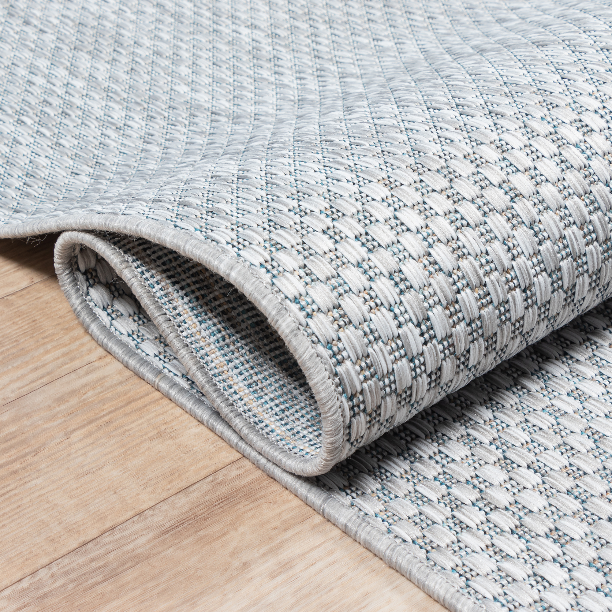 Solid Uni Buitenkleed - Weerbestendig - Effen Vloerkleed - Tuin Balkon - Grijs