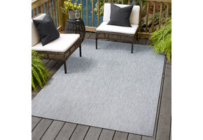 Solid Uni Buitenkleed - Weerbestendig - Effen Vloerkleed - Tuin Balkon - Grijs