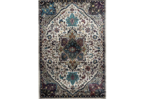 Tapijtenloods Picasso Rosa Vintage Vloerkleed Creme / Multi Laagpolig