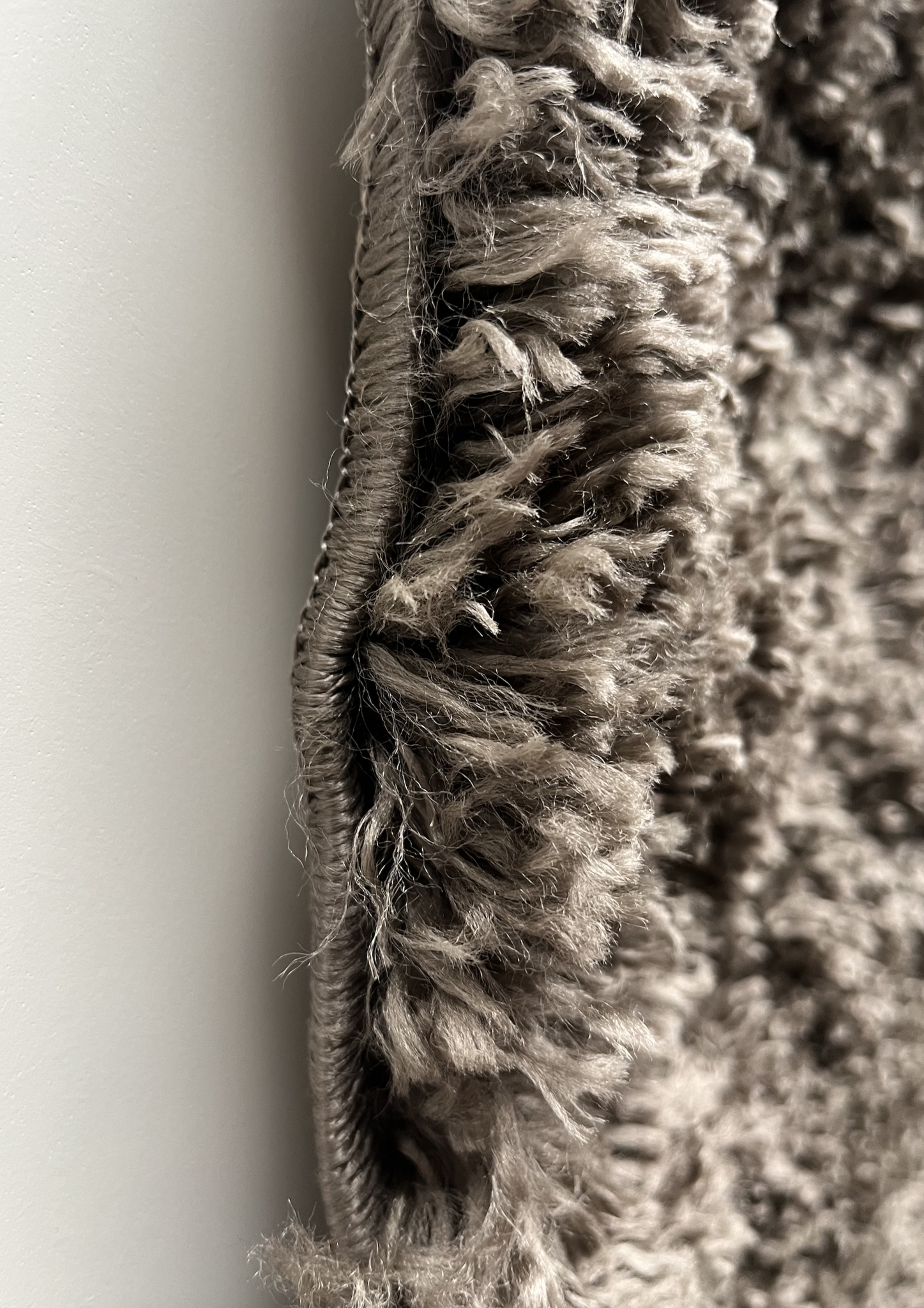 Pearl Soft Rond Shaggy Hoogpolig Vloerkleed Effen Taupe