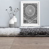 Tapijtenloods Milano Geblokt Hoogpolig Vloerkleed Modern Creme Grijs