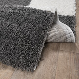 Tapijtenloods Milano Geblokt Hoogpolig Vloerkleed Modern Creme Grijs