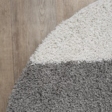 Tapijtenloods Milano Gala Hoogpolig Rond Vloerkleed Modern Lichtgrijs Creme