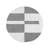 Tapijtenloods Milano Gala Hoogpolig Rond Vloerkleed Modern Lichtgrijs Creme