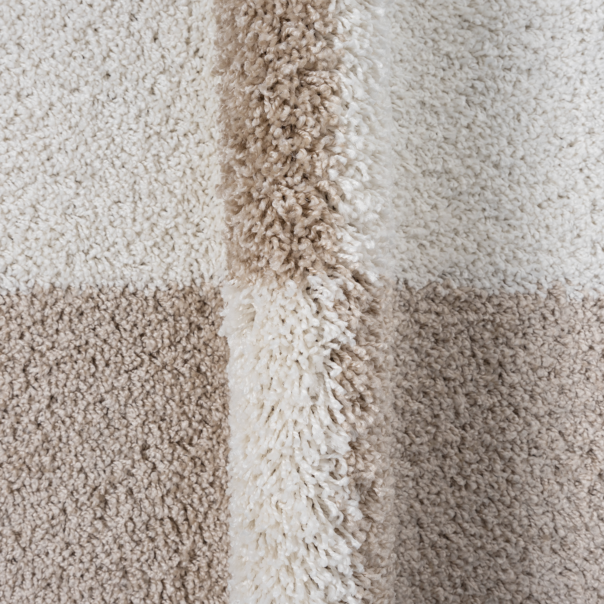 Milano Gala Rond Hoogpolig Vloerkleed Beige/Crème