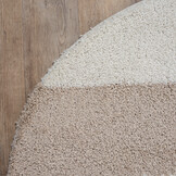 Tapijtenloods Milano Gala Hoogpolig Rond Vloerkleed Modern Beige Creme
