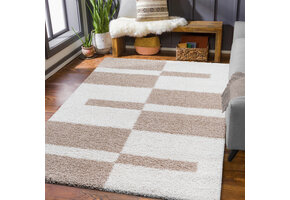 Tapijtenloods Milano Gala Hoogpolig Vloerkleed Modern Beige Creme