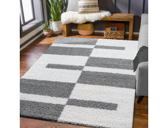 Tapijtenloods Milano Gala Hoogpolig Vloerkleed Modern Lichtgrijs Creme