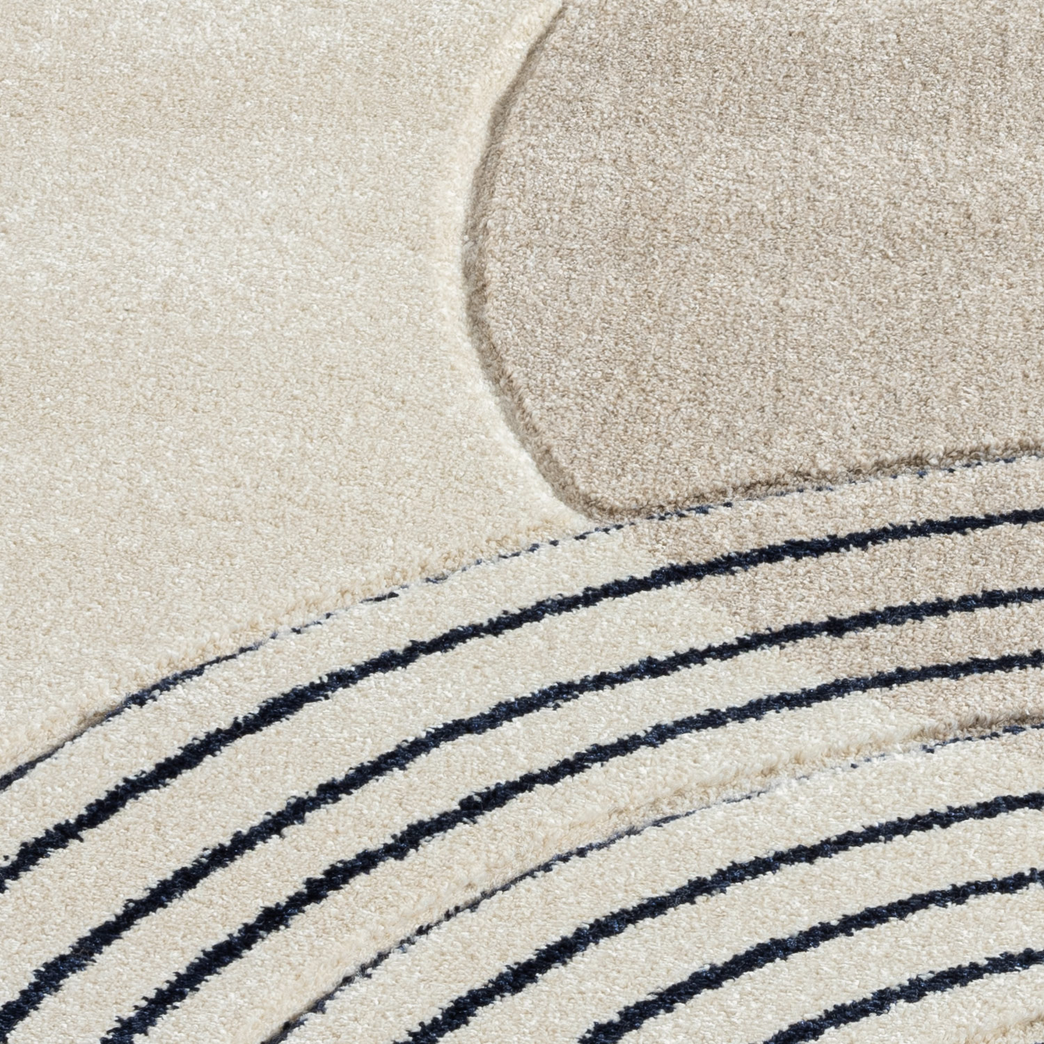 Bonito Japandi Laagpolig Vloerkleed Tapijt Beige Creme