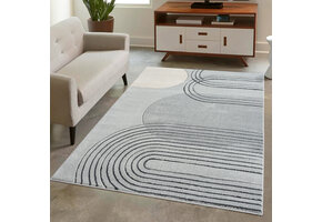 Bonito Japandi Laagpolig Vloerkleed Tapijt Grijs