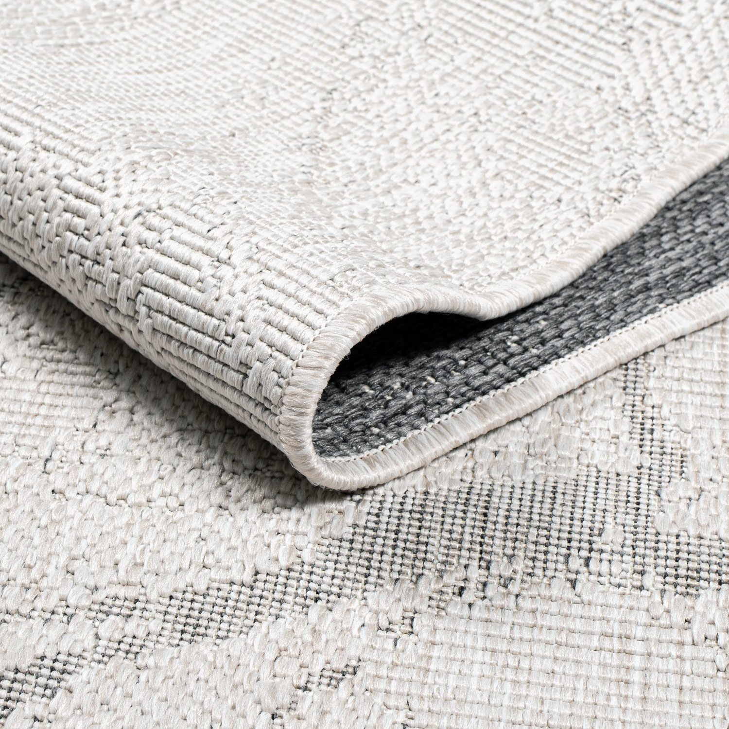 Duo Buitenkleed - Dubbelzijdig - In & Outdoor - Weerbestendig Tuinkleed - Creme Grijs