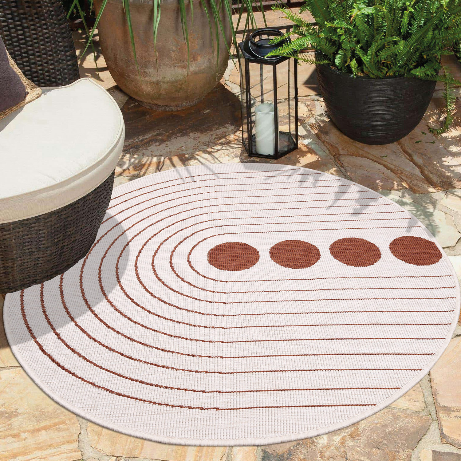 Duo Buitenkleed - Dubbelzijdig - In & Outdoor - Weerbestendig Tuinkleed - Terra Creme