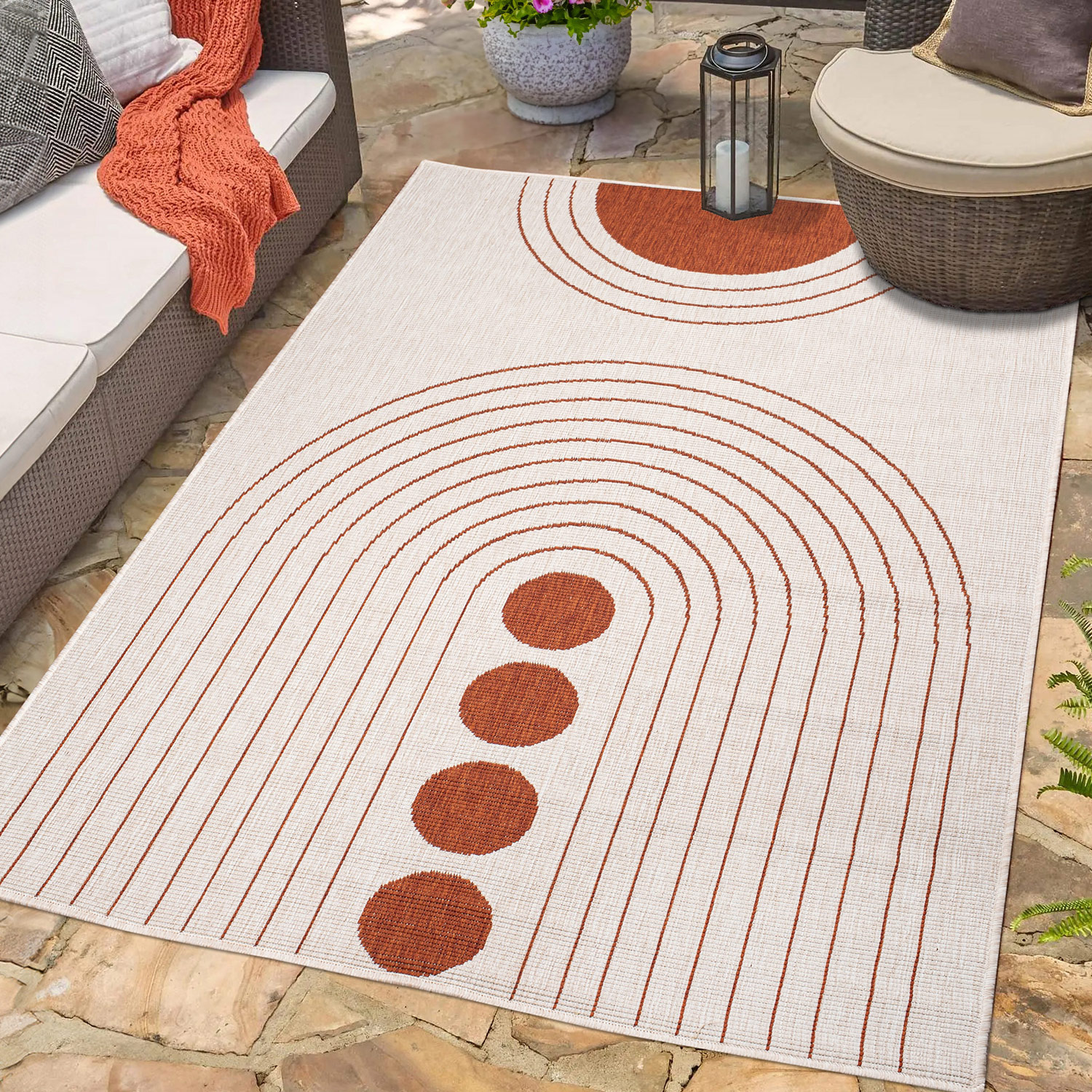 Duo Buitenkleed - Dubbelzijdig - In & Outdoor - Weerbestendig Tuinkleed - Terra Creme